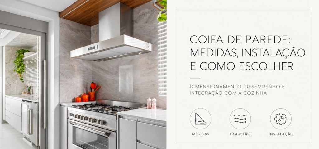 Exaustor de cozinha integrado a uma coifa sob medida