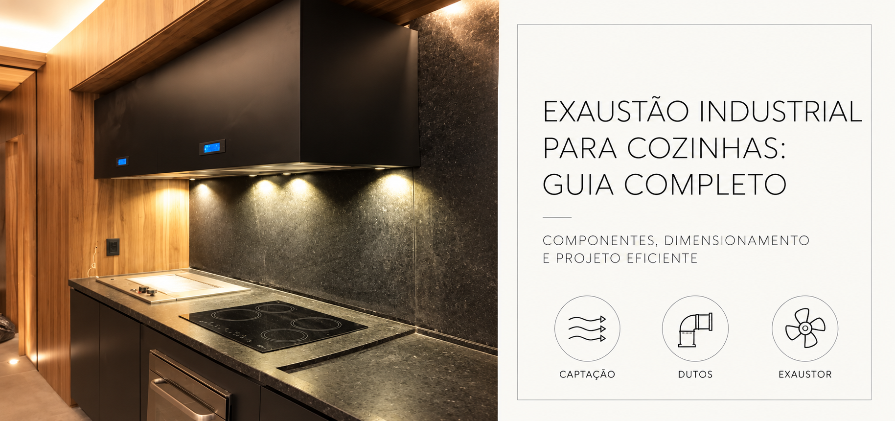 Sistema de exaustão industrial em cozinha profissional