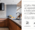 Duas coifas pretas cilíndricas em cozinha planejada com acabamento em madeira