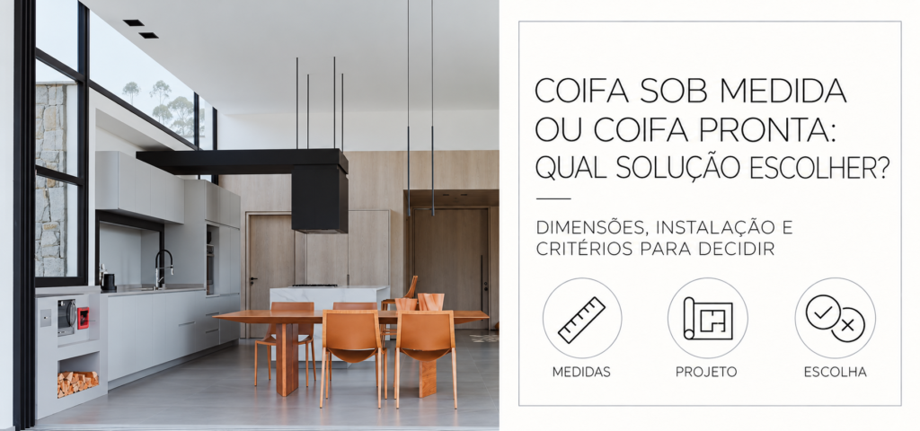 Coifa sob medida ou coifa pronta em cozinha planejada